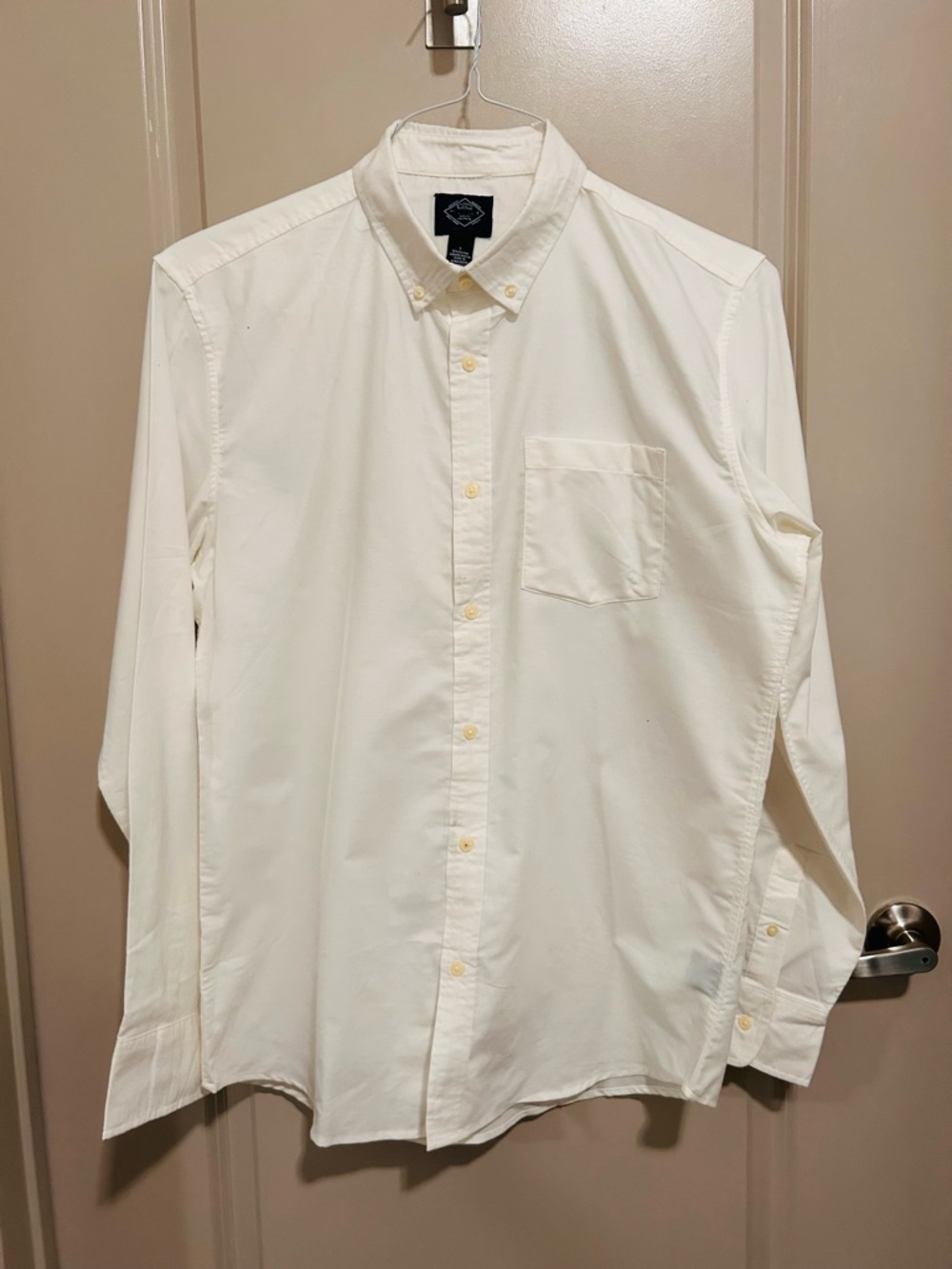 St John’s Bay Washed Oxford Men’s Long Sleeve White Shirt Size L